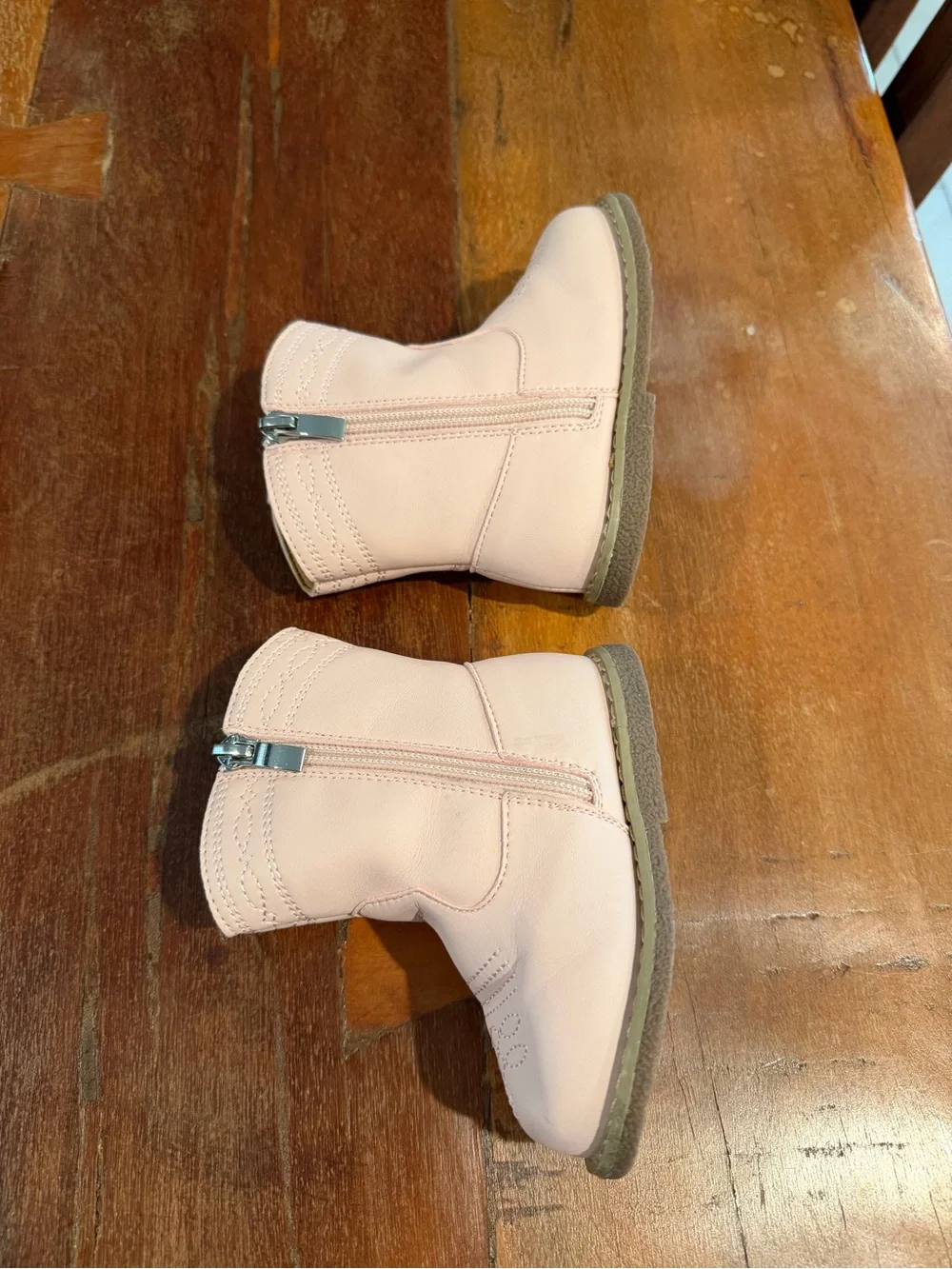 Kids Pink Western Zip-Front Boots